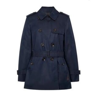 COACH Trench Coats Women's Marine Blue Size M